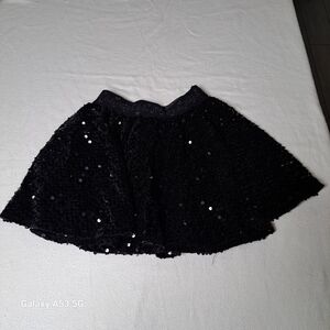 Black Sequin Flared Skirt - Women